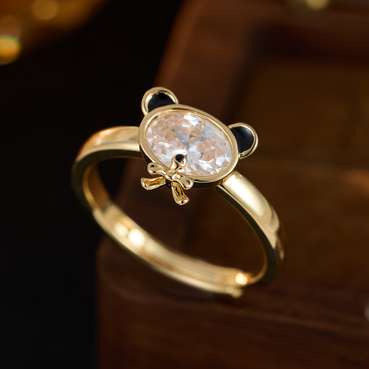 Cartoon Teddy Bear Cute Ring, Dual Color Options